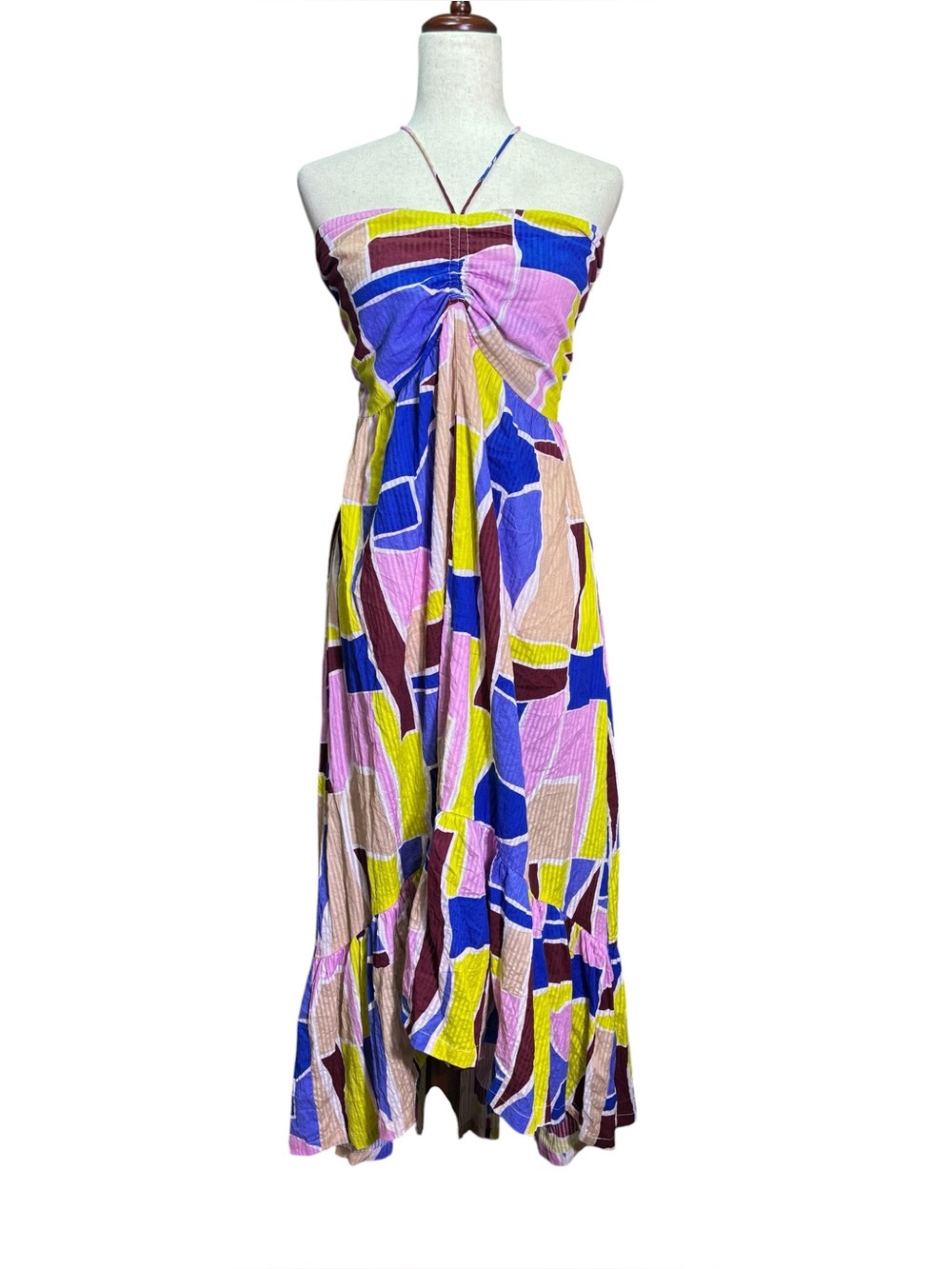 Anthropologie The Odells Strapless Halter Cotton Maxi Dress L